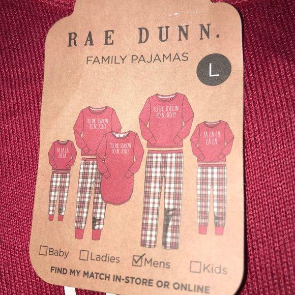 NWT CHRISTMAS Rae Dunn "'TIS THE SEASON TO BE JOLLY" Men's Pajama Set size Large - Picture 3 of 4